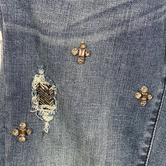 Blank NYC Crop Girlfriend Embellished Jeans - Blue - 25 - Picture 8 of 11